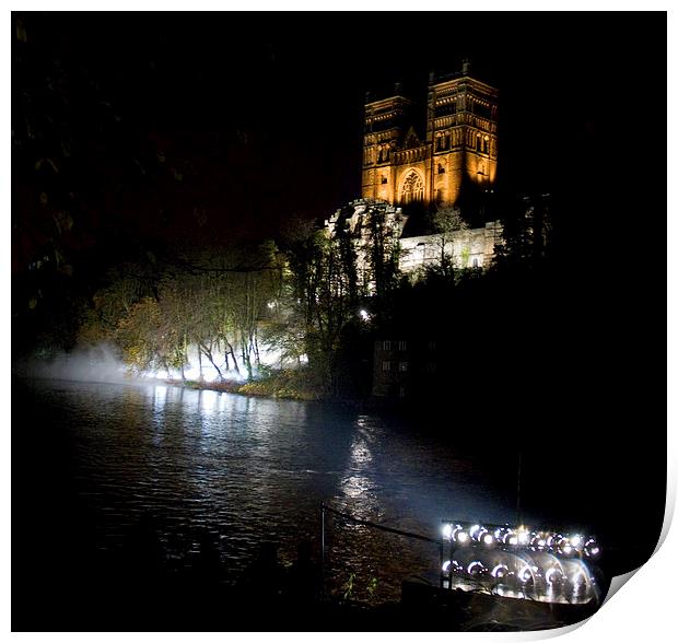Durham cathedral Lumiere lights Print by eric carpenter