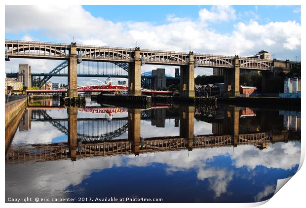 tyne bridge reflections Print by eric carpenter