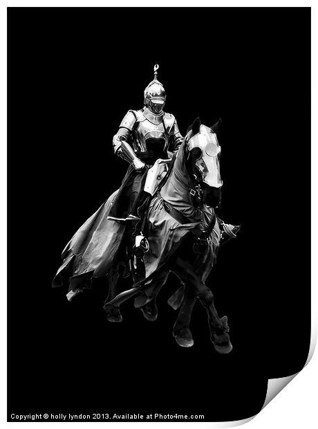 Knight On Horse Print by holly lyndon