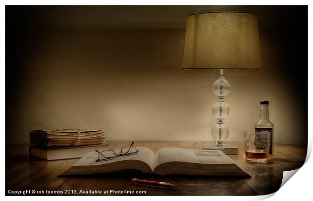 LATE NIGHT READING Print by Rob Toombs