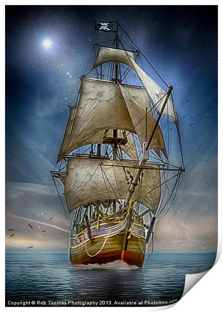 NAVIGATING CALM WATERS Print by Rob Toombs