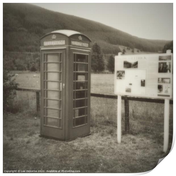 You May Telephone From Here (Ettrick Monochrome Polaroid) Print by Lee Osborne