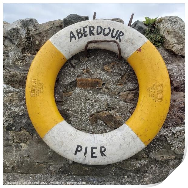 Aberdour Pier Lifebuoy Print by Lee Osborne