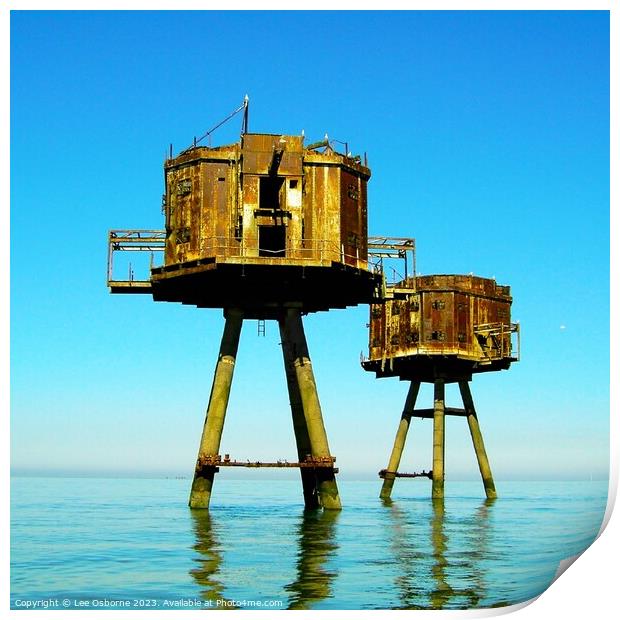 Maunsell Sea Forts, Herne Bay Print by Lee Osborne