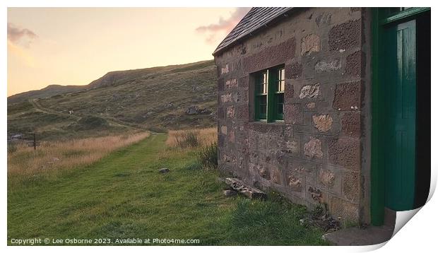 Evening at Glendhu Bothy Print by Lee Osborne