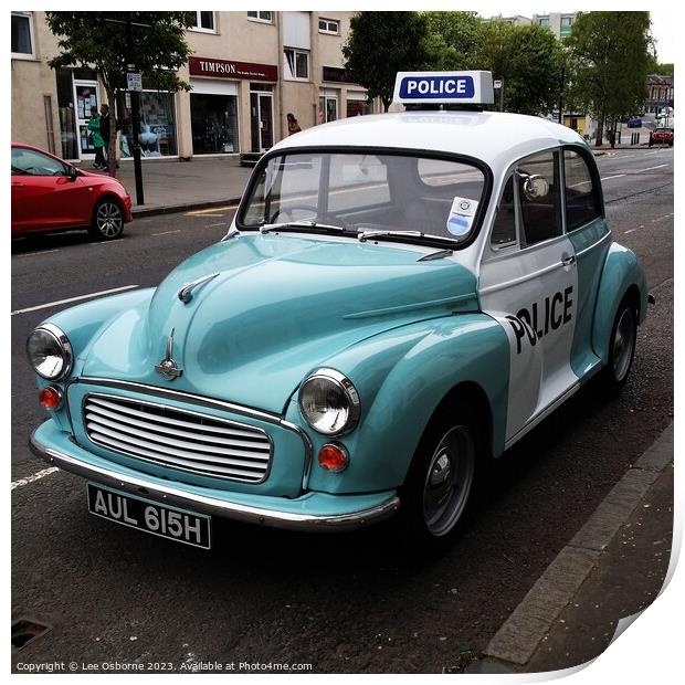 Morris Minor Panda Car Print by Lee Osborne