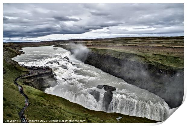 Gullfoss, Iceland Print by Lee Osborne