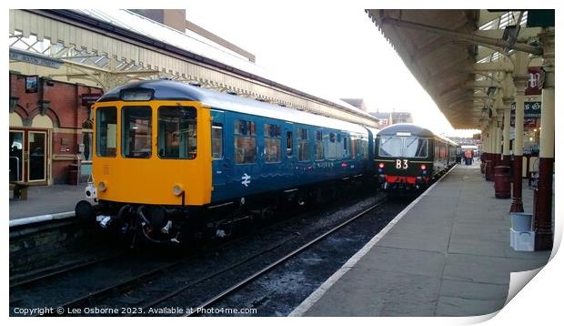 Diesel Railcars, Bury Print by Lee Osborne