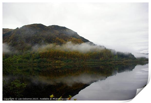 Reflections on Loch Lubnaig Print by Lee Osborne