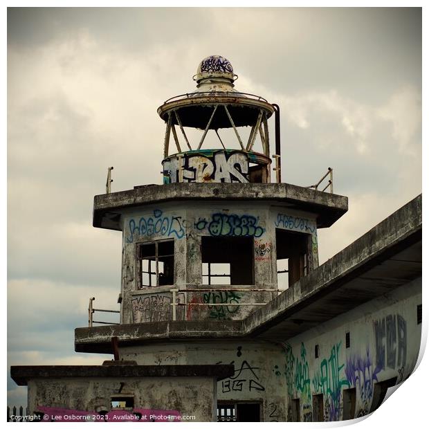 Western Harbour Lighthouse, Edinburgh Print by Lee Osborne