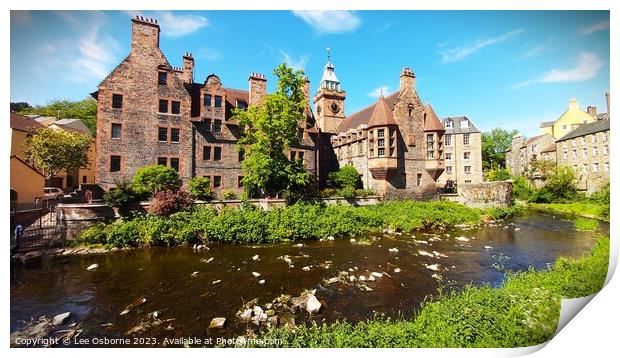 Dean Village and Water of Leith, Edinburgh  Print by Lee Osborne