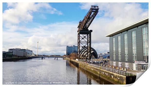 Glasgow - Finnieston Crane, BBC Scotland, SEC Print by Lee Osborne