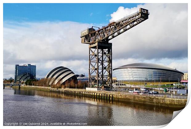 Glasgow - SEC, Hydro and Finnieston Crane Print by Lee Osborne