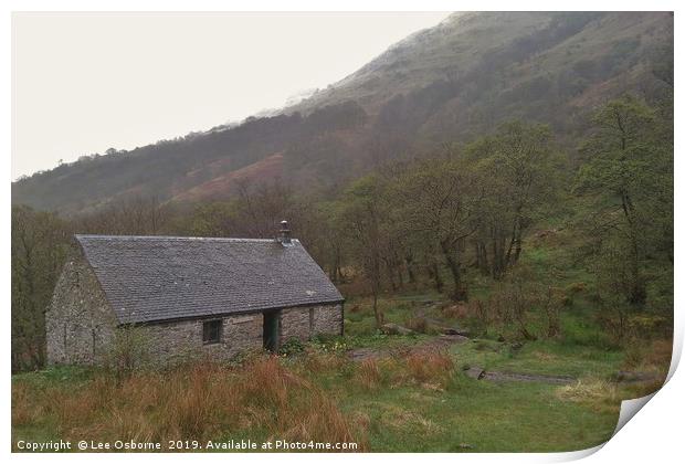 Doune Byre Bothy, West Highlands Print by Lee Osborne