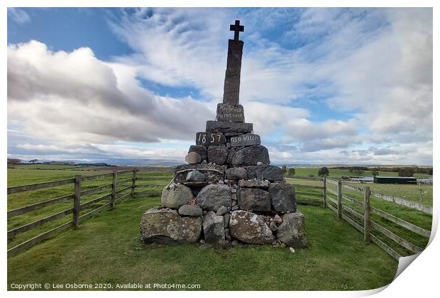 Maggie Wall's Cross - Site of last witch-burning i Print by Lee Osborne