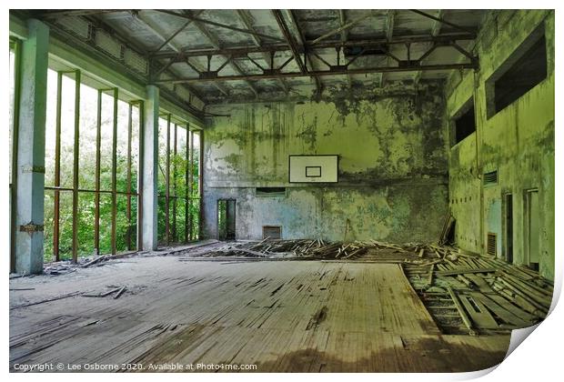 Basketball Court, Pripyat Print by Lee Osborne