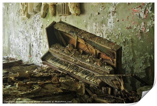 Piano, Pripyat Hospital Concert Hall Print by Lee Osborne