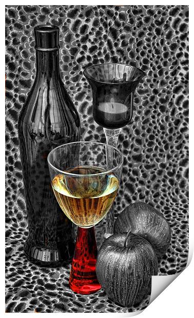 glass of wine Print by sue davies