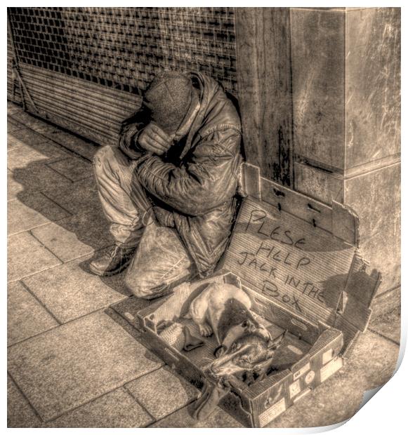 homeless                                Print by sue davies