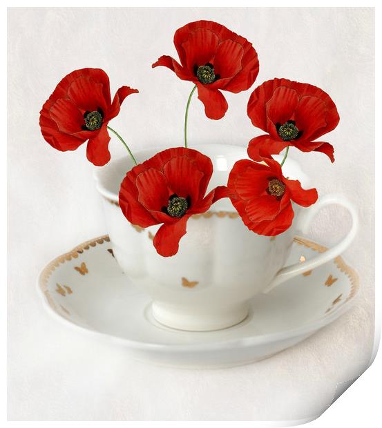cup of poppy's Print by sue davies