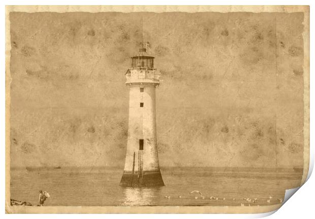 the old lighthuse Print by sue davies