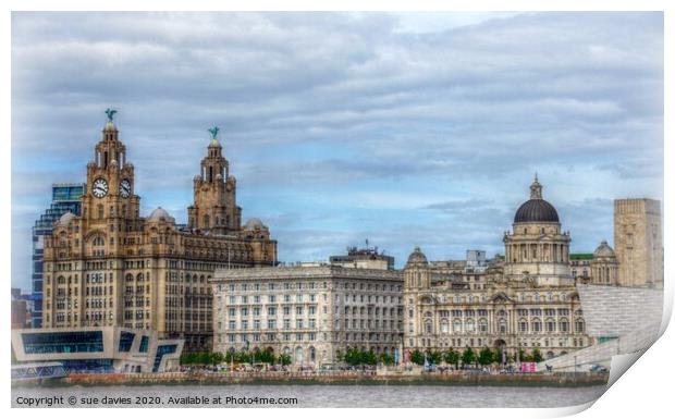 The Three Graces Liverpool Print by sue davies