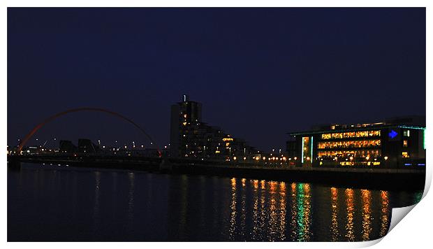 Glasgow at night Print by jane dickie