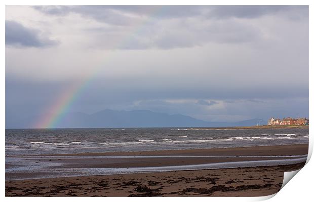 rainbow over Arran Print by jane dickie