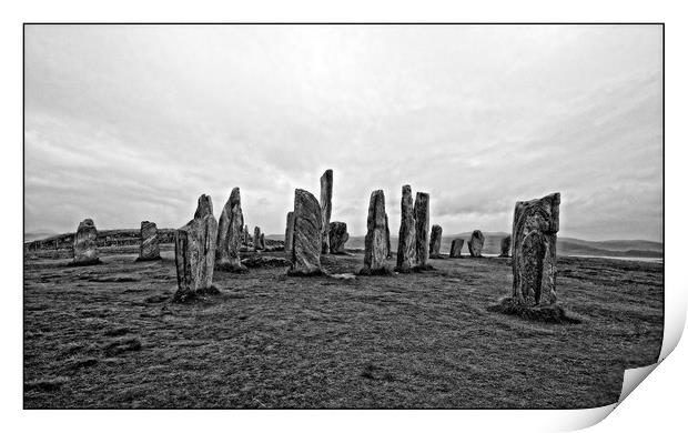 standing stones Callanish,Isle of Lewis Print by jane dickie