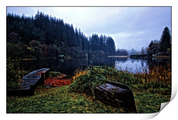 Loch Ard in Autumn Print by jane dickie