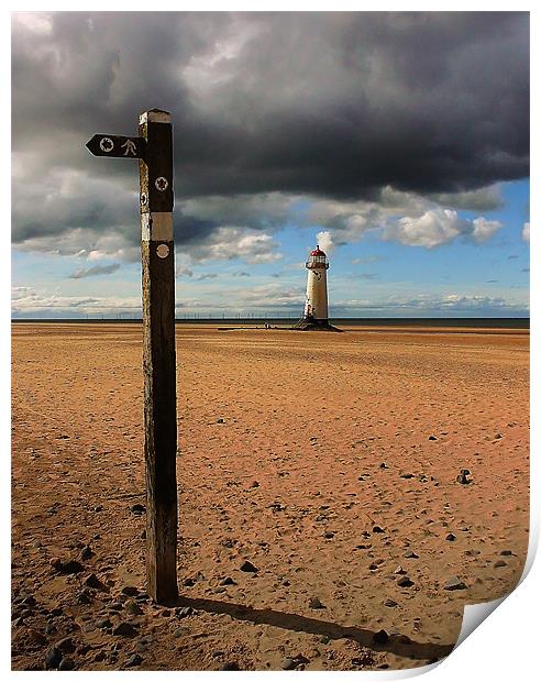 Guiding Beacon on Talacre Beach Print by Graham Parry