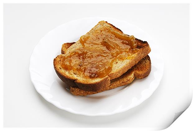 Bread toasted with jam Print by Josep M Peñalver