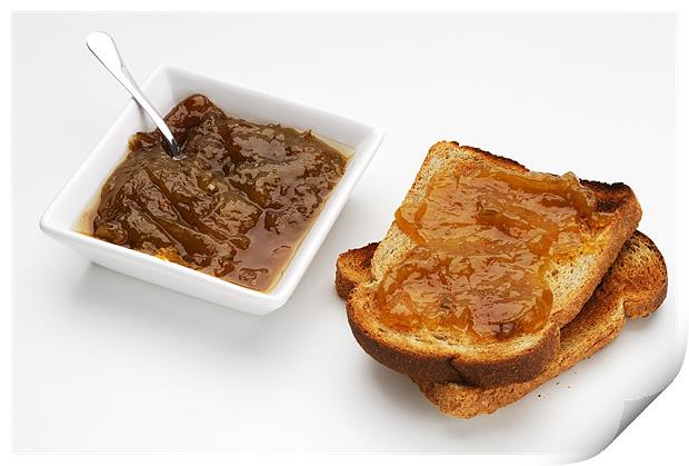 Bread toasted with jam Print by Josep M Peñalver