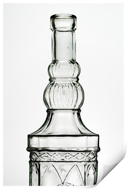 Transparent glass bottle Print by Josep M Peñalver