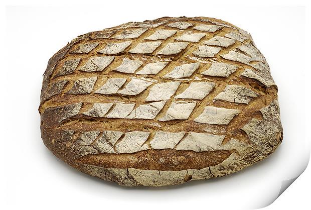 Bread over white background Print by Josep M Peñalver