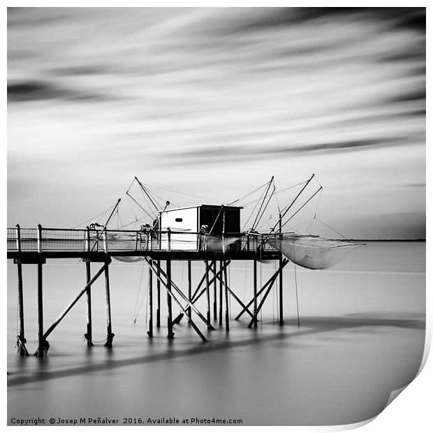 Fishing hut, Marsilly, France Print by Josep M Peñalver