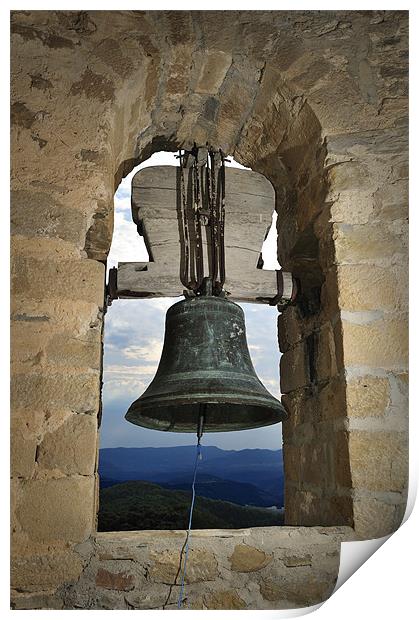 Bell inside belltower Print by Josep M Peñalver