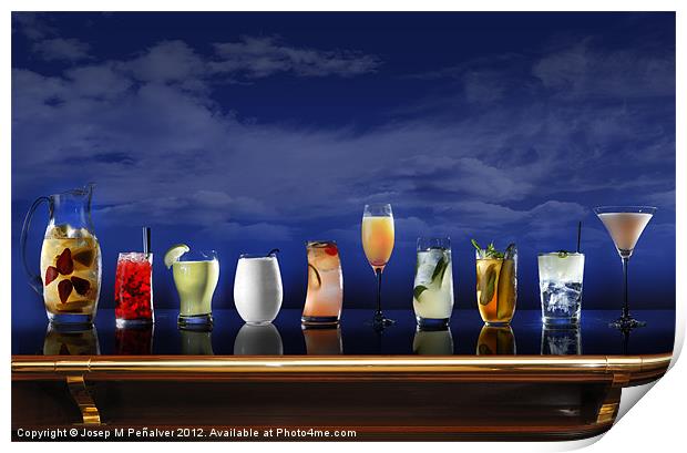 Cocktail selection Print by Josep M Peñalver