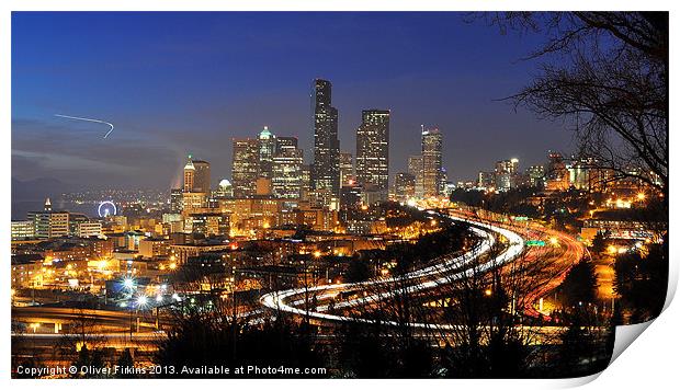 Downtown Seattle Print by Oliver Firkins