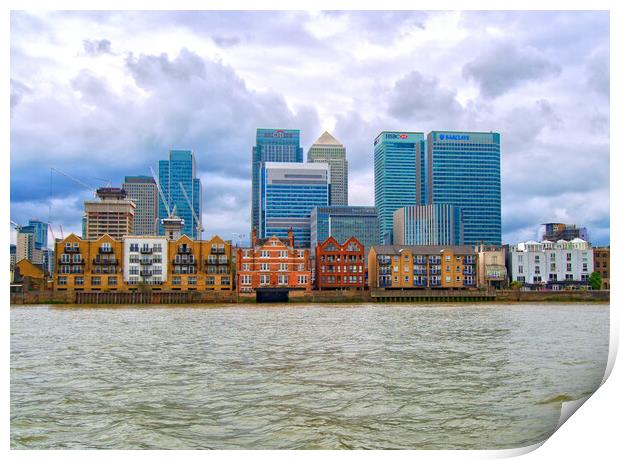 Canary Wharf London Print by Clive Eariss