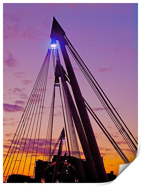 The Hungerford bridge At Dusk Print by Clive Eariss