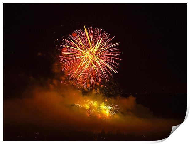 Brockham Fireworks Print by Clive Eariss