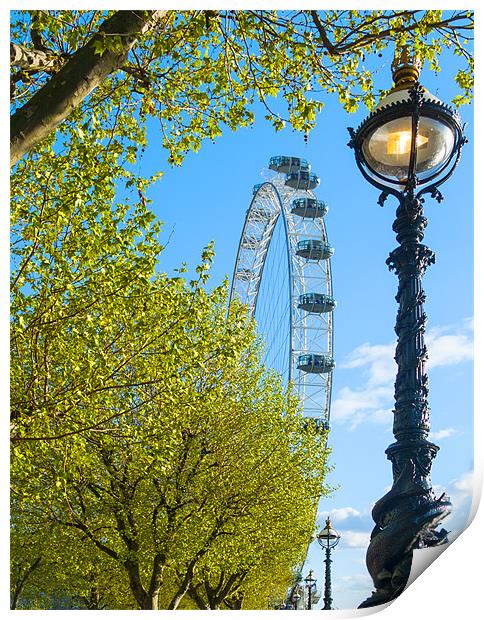 London Eye Summer Print by Clive Eariss