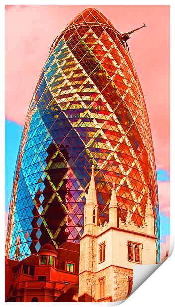 The Gherkin London Print by Clive Eariss