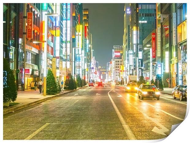  Ginza Street Tokyo Japan Print by Clive Eariss