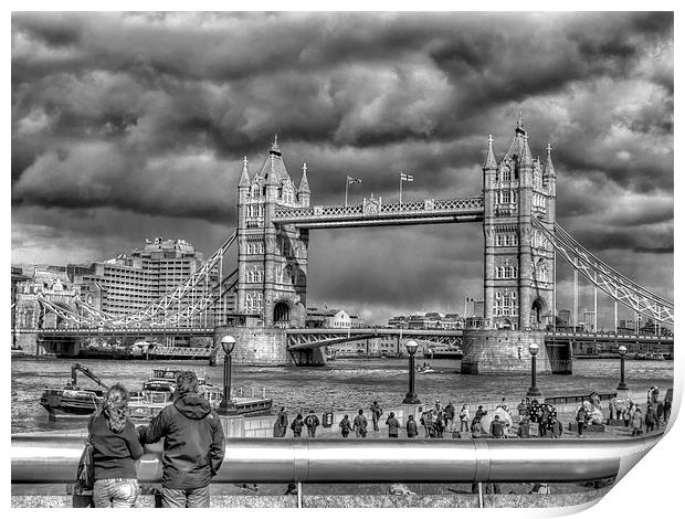  Look To The Tower Bridge Print by Clive Eariss