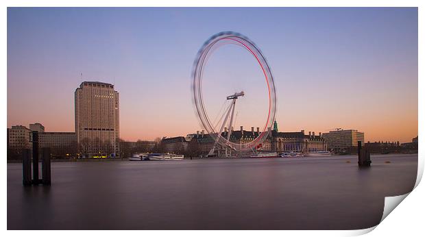  The London Eye Dusk Print by Clive Eariss
