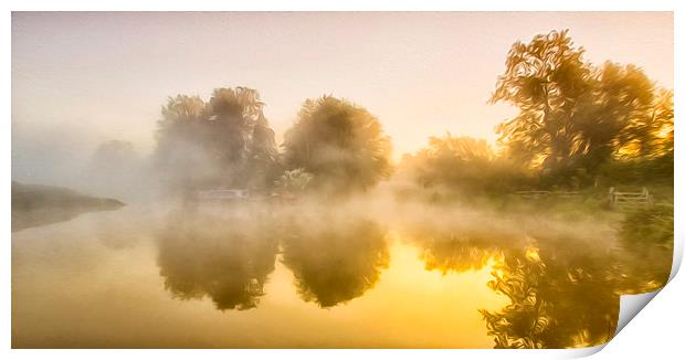 Pyrford Sunrise Print by Clive Eariss