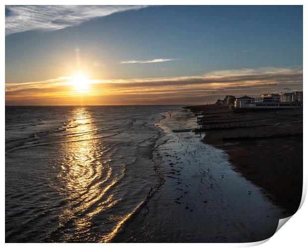Sunset In Worthing Print by Clive Eariss