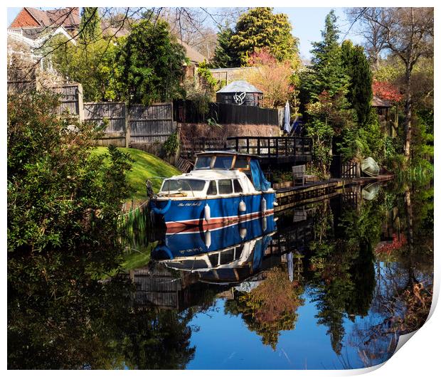 Basingstoke Canal Boat Print by Clive Eariss